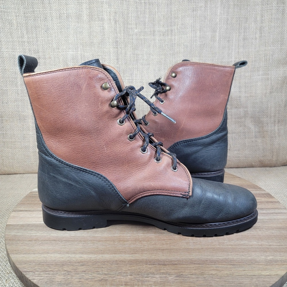 Munro Sport Women's Lace-Up Leather Ankle Boots Brown Black 9W Made in USA - Picture 6 of 9